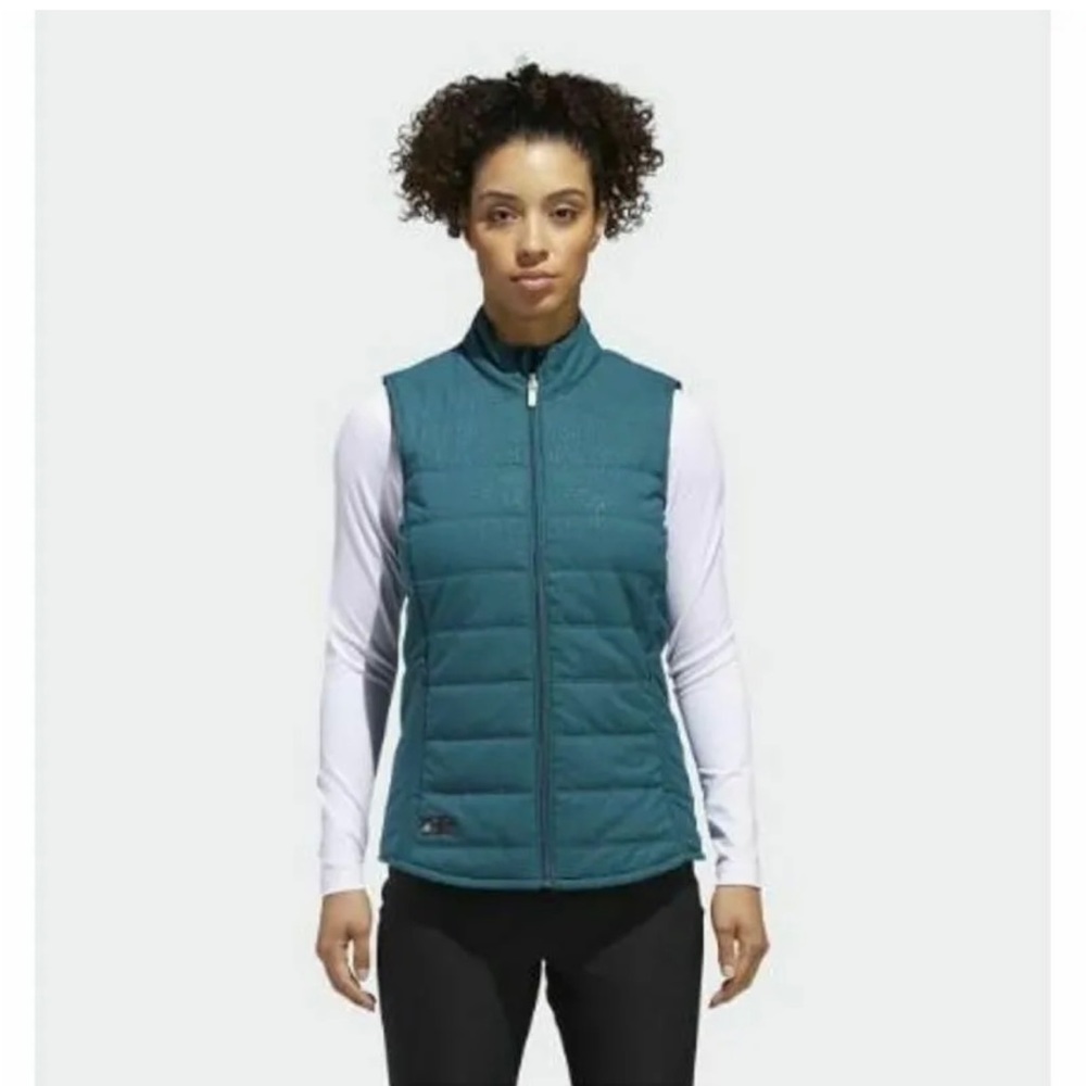 Adidas women’s reversible quilted vest primaloft for run, ski or golf, NWT SMALL